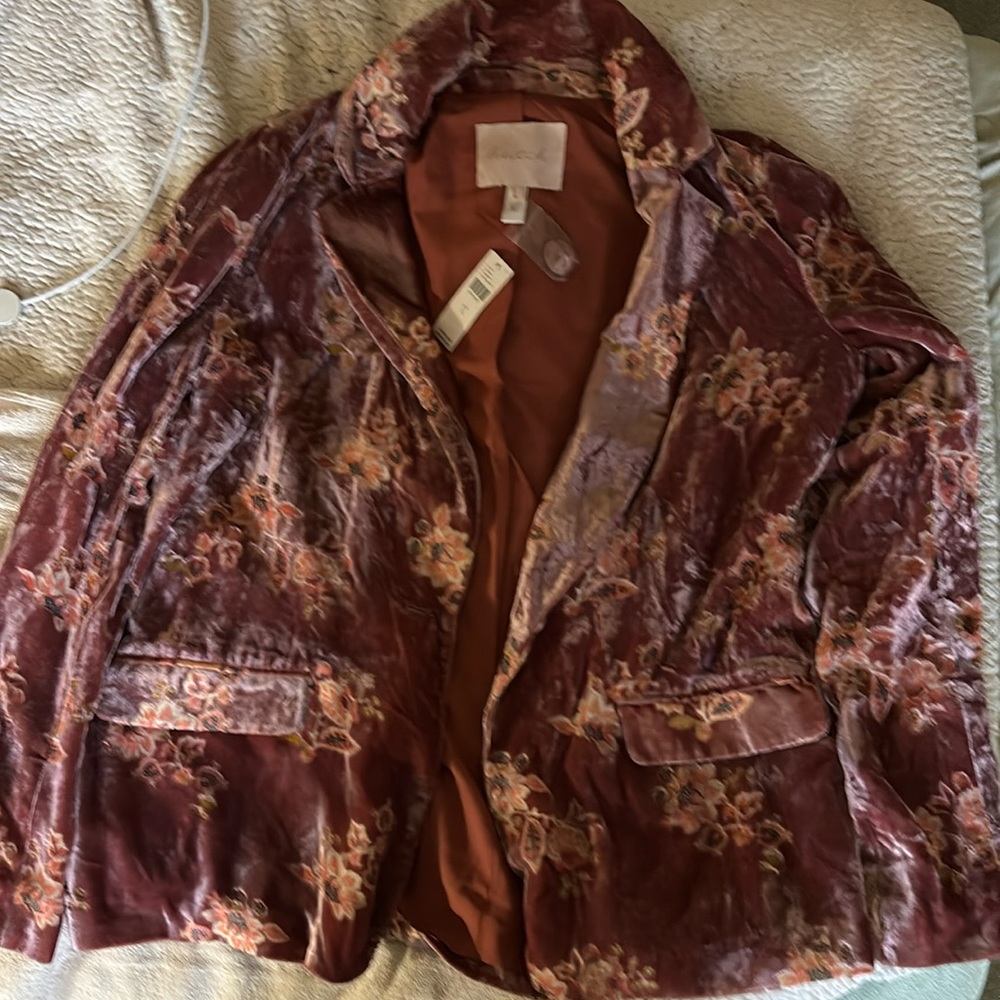 NWT Hutch Velvet Blazer, Size L